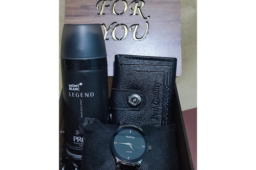 کادوی مردانه تم مشکی ساعت کیف اسپری