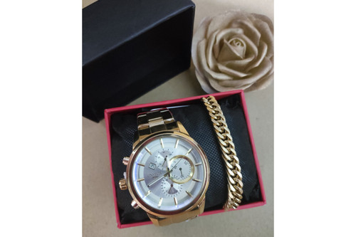 قیمت ساعت الگانس مردانه طلایی رنگ