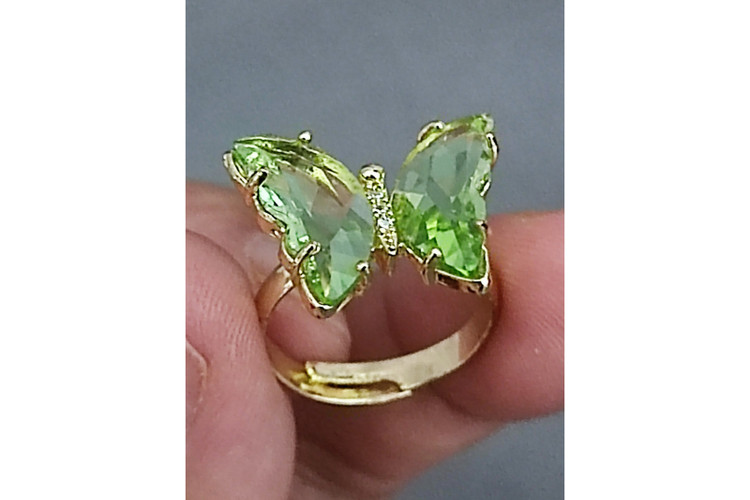 قیمت خرید انگشتر پروانه کریستالی